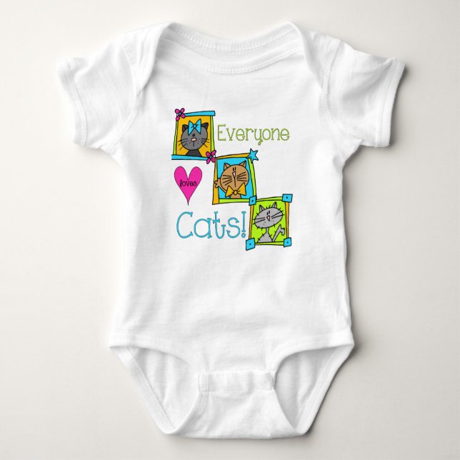 Everyone Loves Cats Baby Bodysuit (Front)