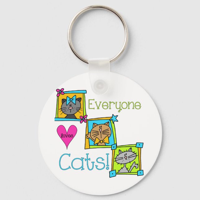 Everyone Loves Cats Key Ring (Front)