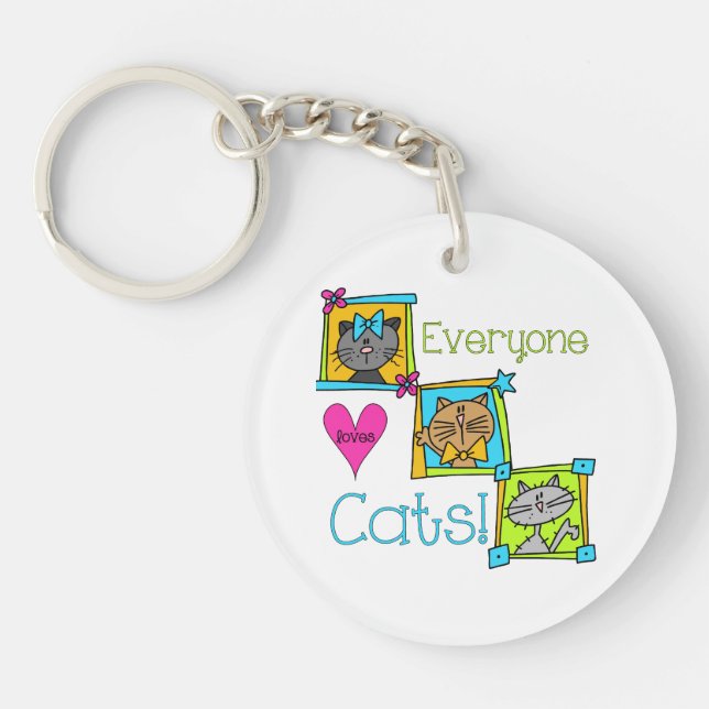 Everyone Loves Cats Key Ring (Front)