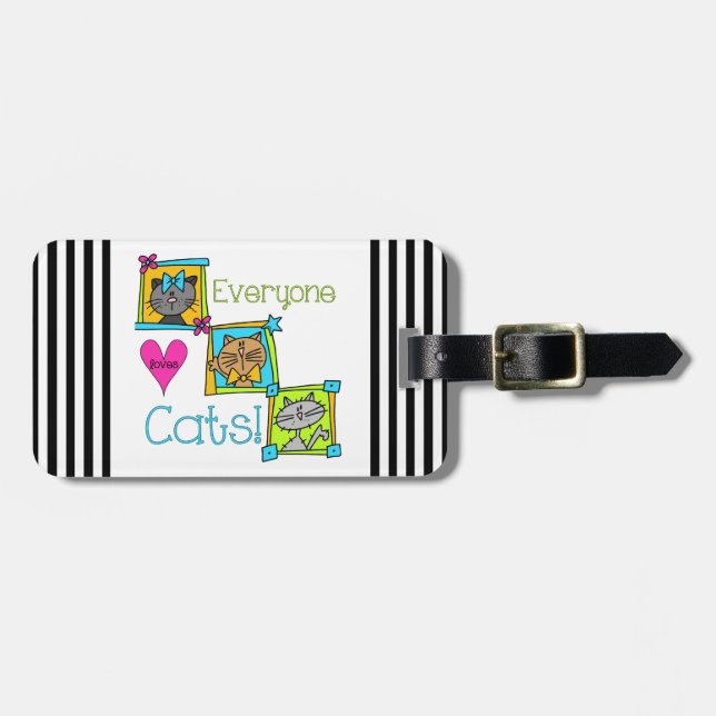 Everyone Loves Cats Luggage Tag (Front Horizontal)