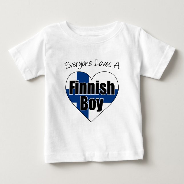Everyone Loves Finnish Boy Baby T-Shirt (Front)