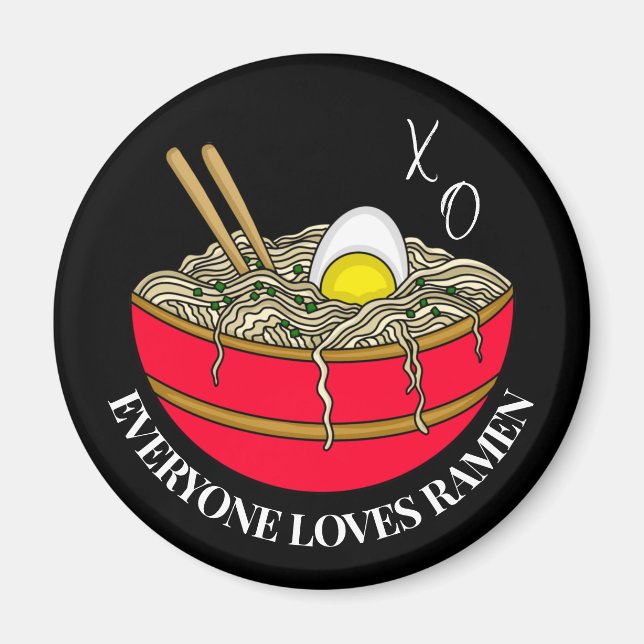 Everyone Loves Ramen | Funny Christmas Pun Magnet (Front)