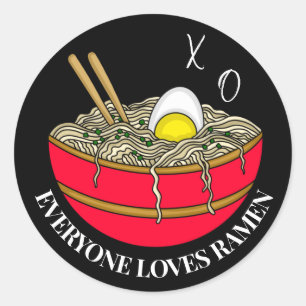 Everyone Loves Ramen Funny Food Pun Magnet Classic Round Sticker