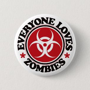 Everyone Loves Zombies - Red 6 Cm Round Badge