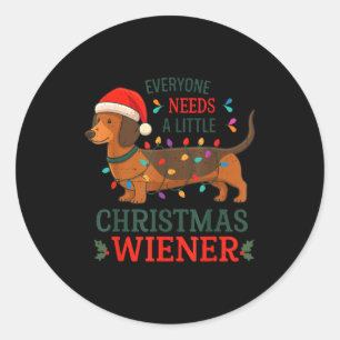 Everyone Need Weiner Dog Christmas Dachshund Pajam Classic Round Sticker