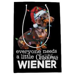 Everyone Needs A Little Christmas Weiner Dog Lover Medium Gift Bag