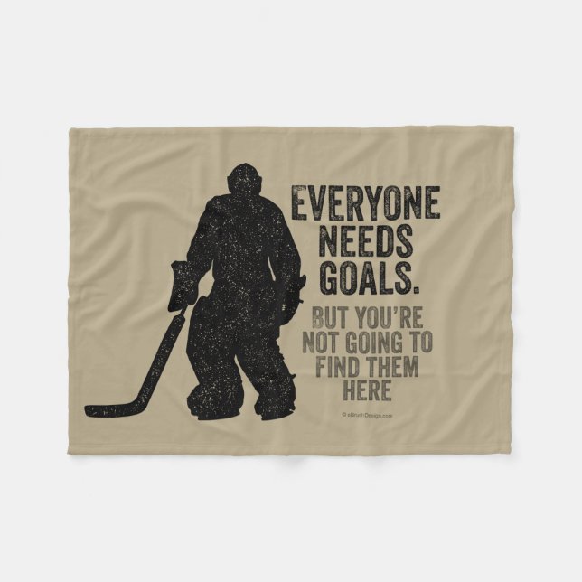 Everyone Needs Goals (Hockey) Fleece Blanket (Front (Horizontal))