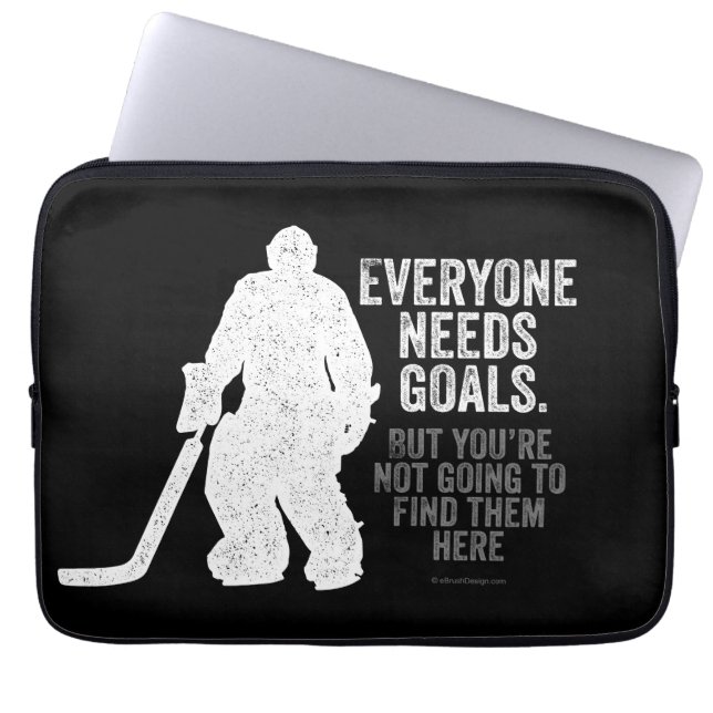 Everyone Needs Goals (Hockey) Laptop Sleeve (Front)
