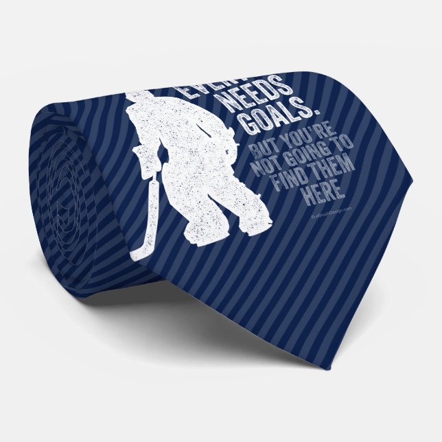 Everyone Needs Goals (Hockey) Tie (Rolled)