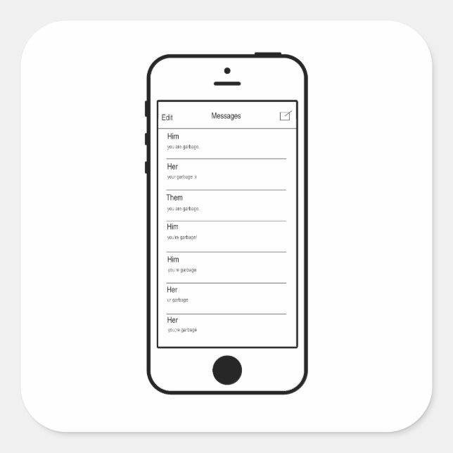 EVERYONE THINKS YOU ARE GARBAGE SMS STICKER (Front)