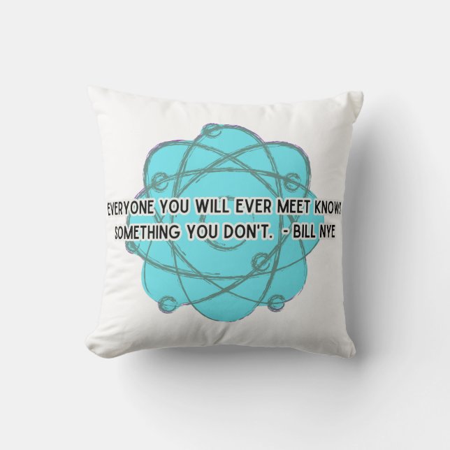 Everyone You Meet Bill Nye Pillow (Front)
