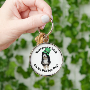 Everyone's Irish on St Paddy's Day cute dog photo Key Ring