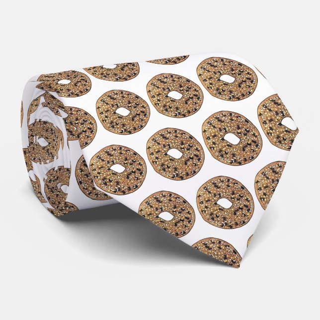 Everything Bagel Bread Baker Foodie Pastry Chef Tie (Rolled)