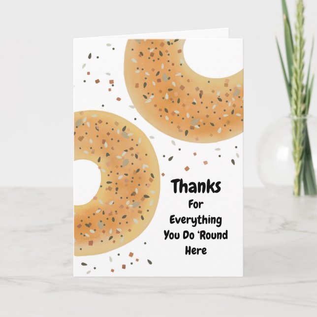 Everything Bagel Folded Thank You Card (Front)