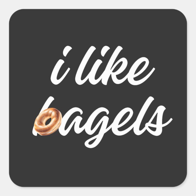 Everything bagel lovers i like bagels minimalist square sticker (Front)
