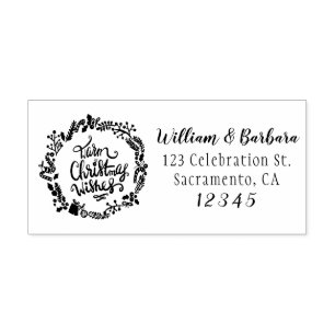 Everything Christmas Wreath Return Address Self-inking Stamp