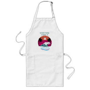 Everything Comes in Waves Long Apron