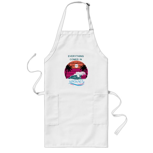 Everything Comes in Waves Long Apron (Front)