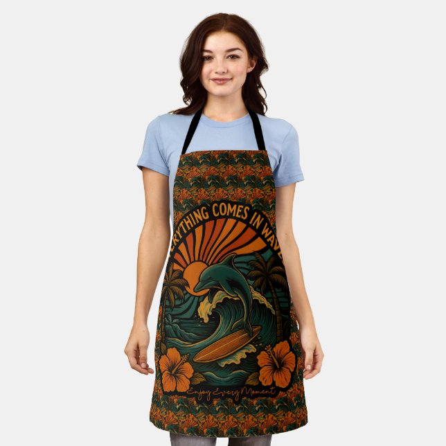 Everything Comes In Waves Retro Apron (Worn)