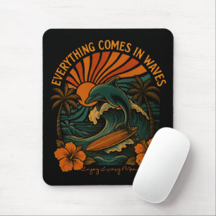 Everything Comes In Waves Retro Mouse Pad