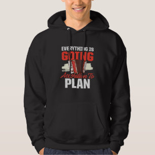 Everything Going Accordion To Plan Music Pun Men W Hoodie