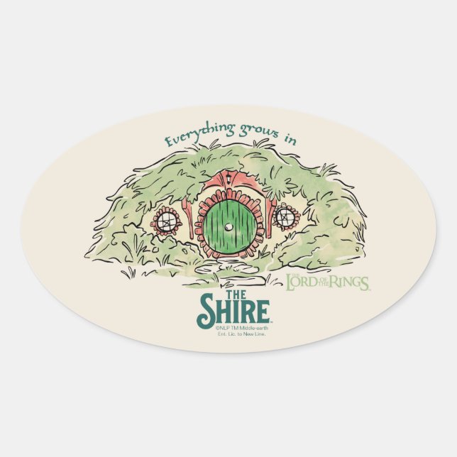 Everything Grows in THE SHIRE™ Oval Sticker (Front)