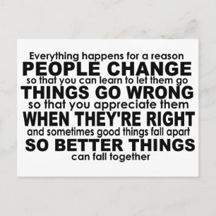 Everything Happens for a Reason Inspirational Postcard