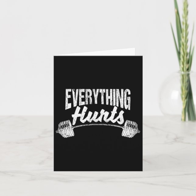 Everything Hurts Funny Gym Workout Athlete Persona Card (Front)