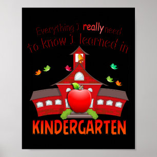 Everything I Really Need Know I Learned In Kinderg Poster