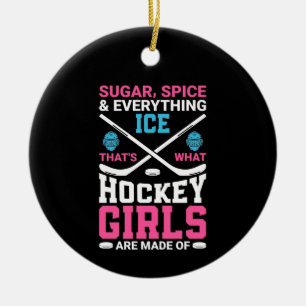 Everything Ice Hockey Girls Ceramic Tree Decoration