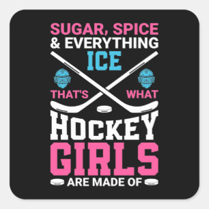 Everything Ice Hockey Girls Square Sticker