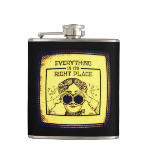 Everything In Its Right Place Hip Flask