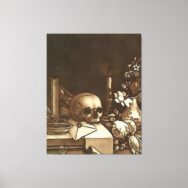 Everything In Vanity Black Outline Art  Canvas Print (Front)