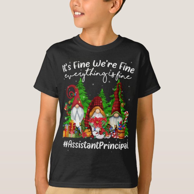 Everything Is Fine Assistant Principal Cute Christ T-Shirt (Front)
