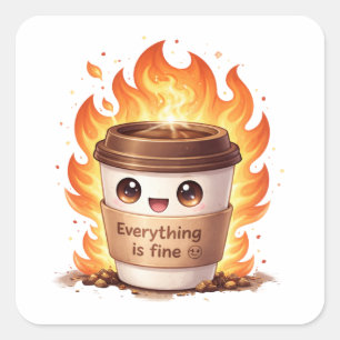 Everything Is Fine Coffee Sticker