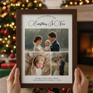 Everything Is Fine Cosy 3 Family photo card