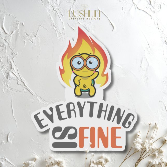 Everything Is Fine dry humour Turtle Illustration (Creator Uploaded)