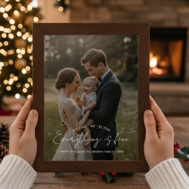 Everything Is Fine Elegant Family Holiday Card (Creator Uploaded)