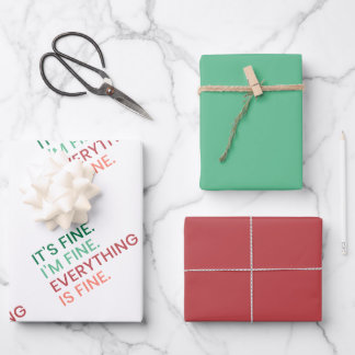 Everything is Fine | Fun Everyday Sarcastic Quote Wrapping Paper Sheet