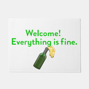 Everything is Fine Molotov Cocktail Doormat