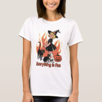 Everything Is Fine Retro Witch Halloween Funny