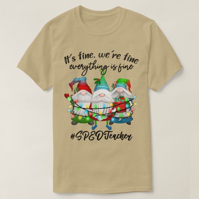 Everything Is Fine Special Education SPED Teacher  T-Shirt (Design Front)
