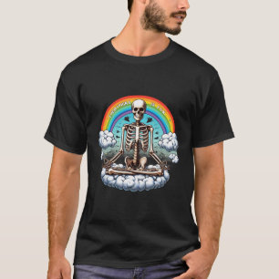 Everything Is Fun Meditation Skeleton With Rainbow T-Shirt