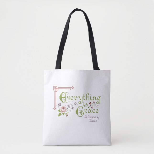 Everything is Grace, St. Therese of Lisieux w/Logo Tote Bag (Front)