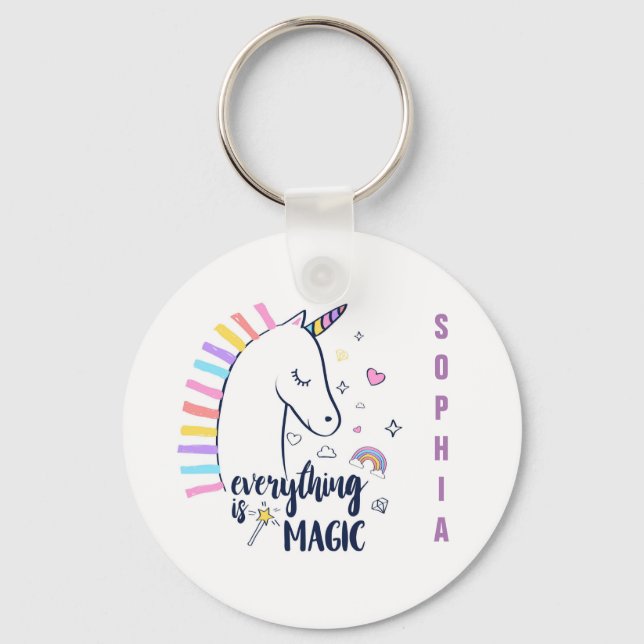 Everything Is Magic Unicorn Key Ring (Front)