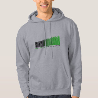 Everything is music Green Text Barcode Equalizer Hoodie