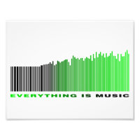Everything is Music Green Text Barcode Song Player