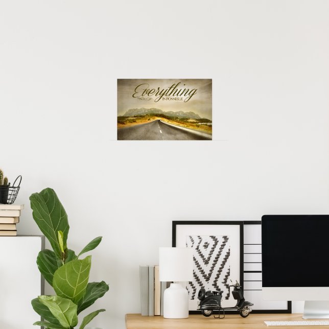 "Everything is possible" Motivation Affirmation Poster (Home Office)