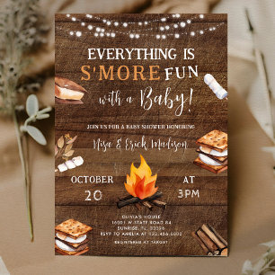 Everything is S'more Fun Camping Baby Shower  Invitation