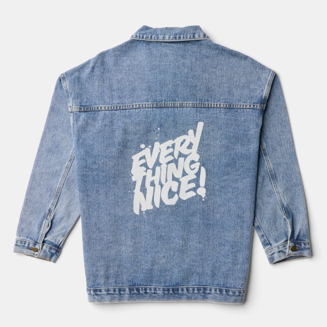 Everything Nice Typography Reggae Denim Jacket (Back)